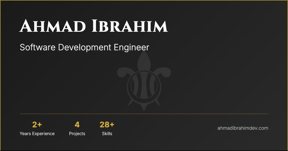 Ahmad Ibrahim | Software Developer